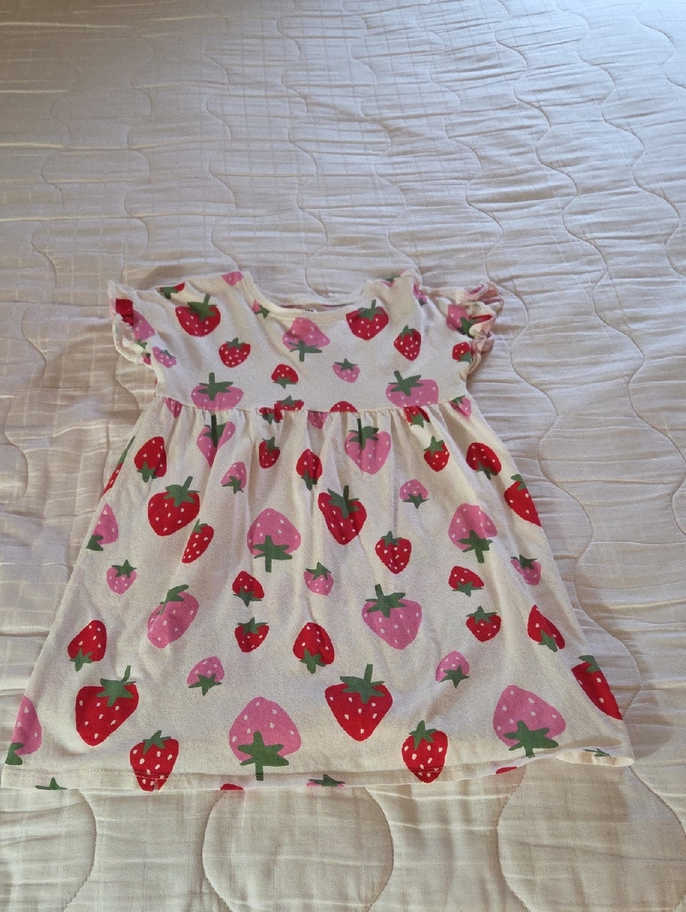 Old Navy Strawberry Print Dress- White, Pink & Red